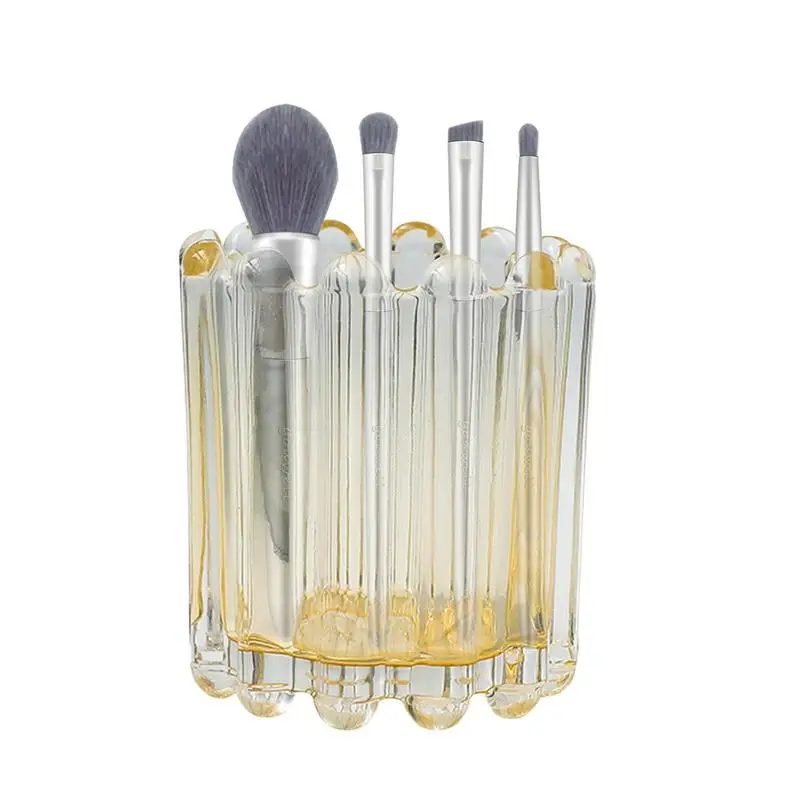 Holder Container Glass Tabletop Ornament Elegant Pencil Cup With Natural Smooth