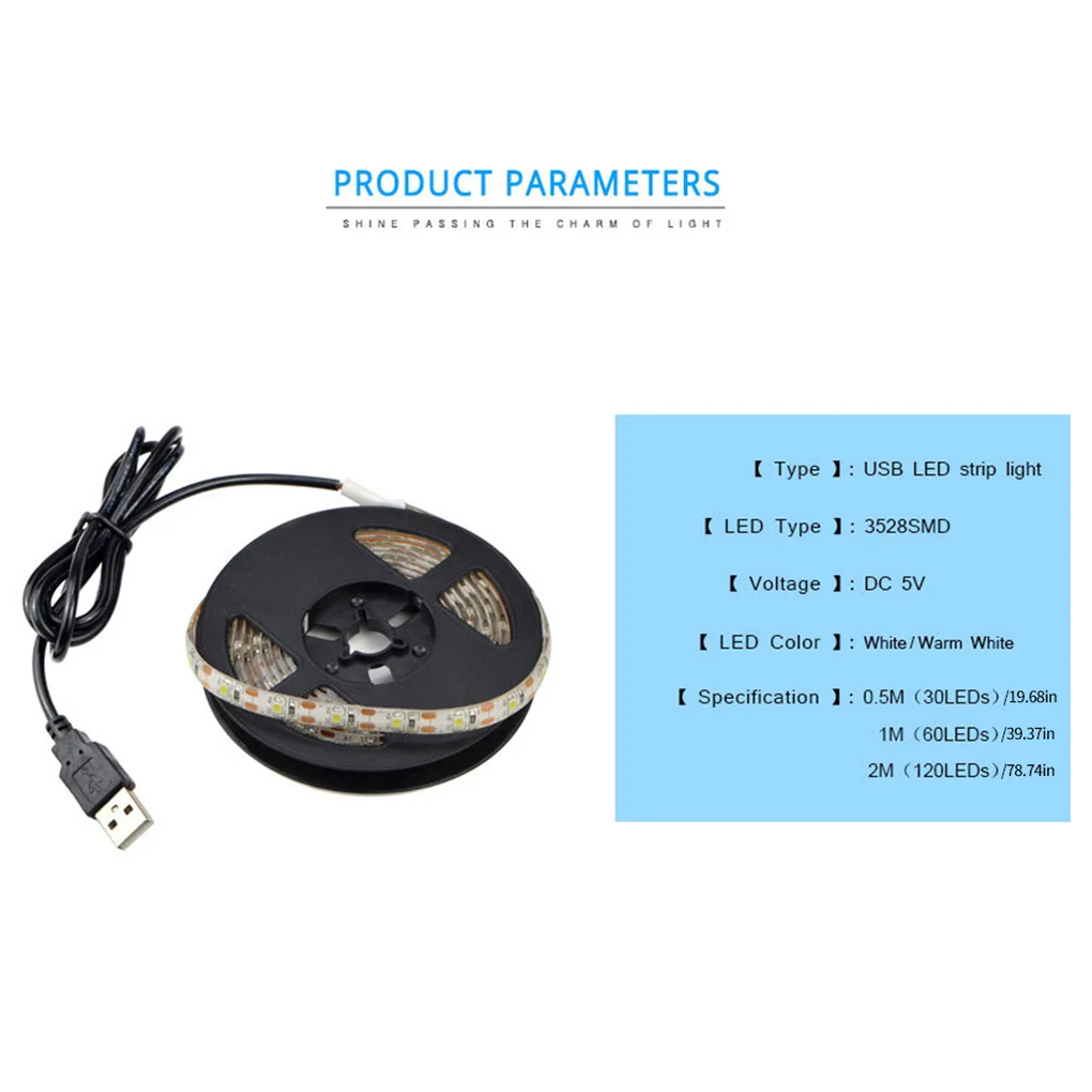 

USB LED Strip Light 5V RGB 3-key Controller TV Background Backlight Lamp Tape for Indoor Decoration