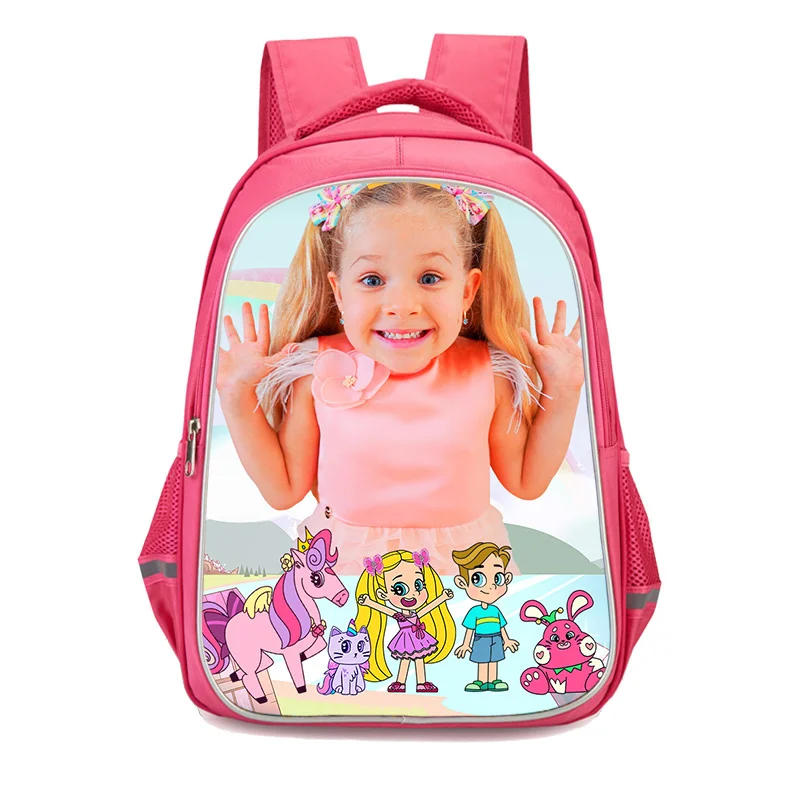 

New Girls School Backpack Little Black Girl Diana Show Print Primary School Bags 6-10 Years Children Bookbag Kids Satchel