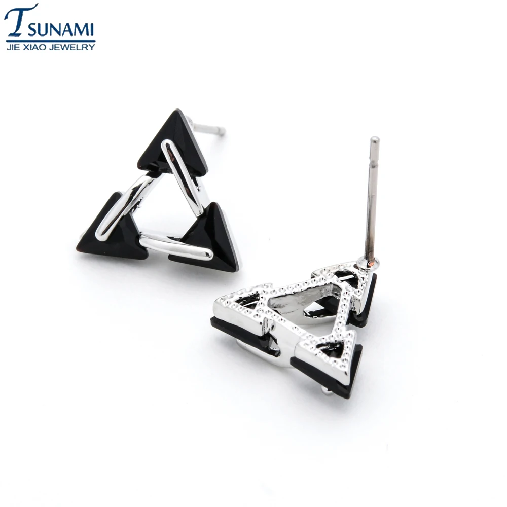 Изящные Модные треугольные серьги из циркония для женщин Креативный дизайн