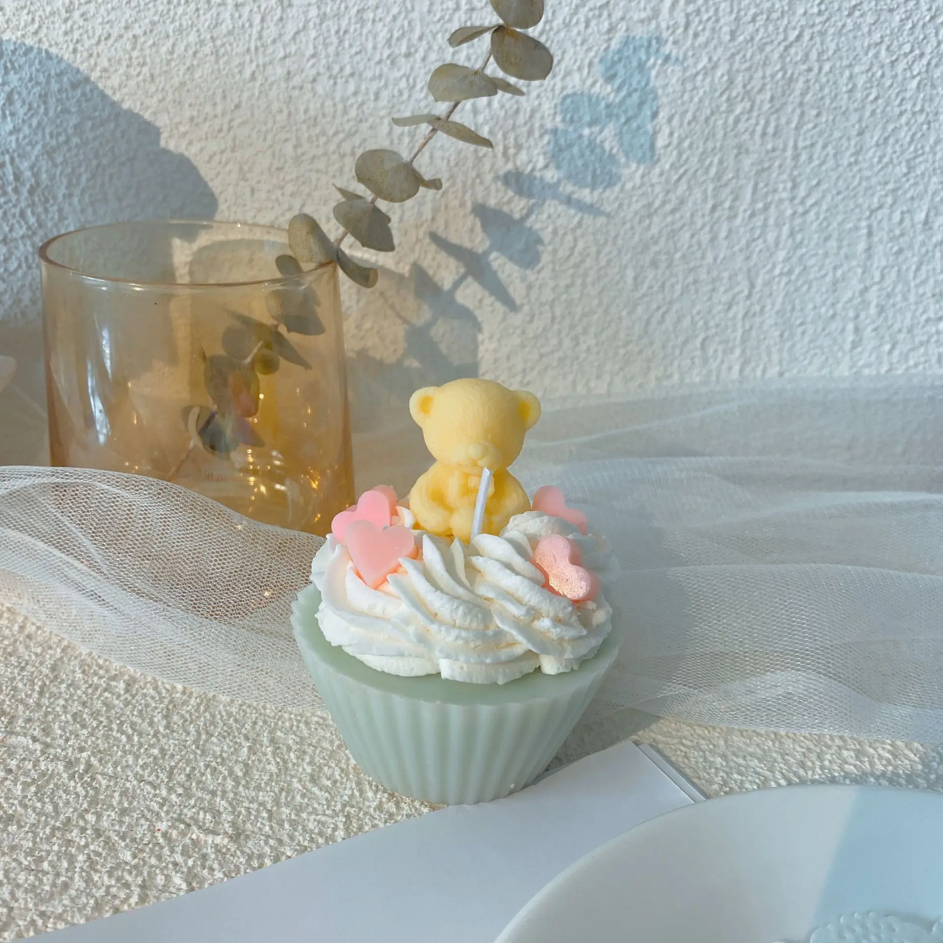 

Handmade Aromatherapy Candle Cute Little Bear Scented Candle Creative Cake Ornament Birthday Gift Home Bedroom Decoration