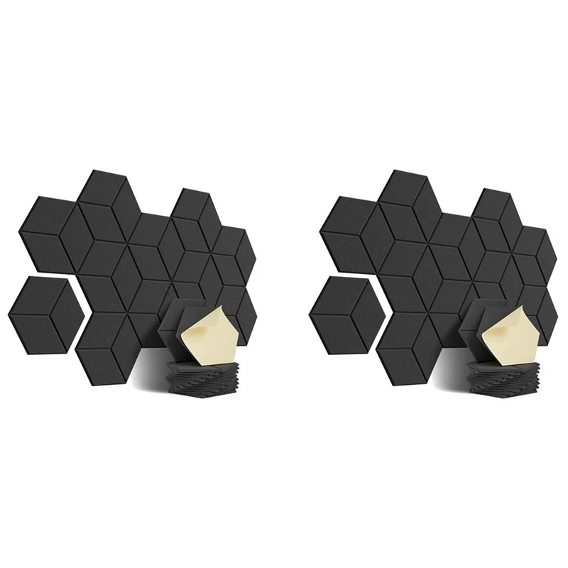 

24 PACK Acoustic Foam,Self-Adhesive Sound Proof Panels,For Sound Insulation &Acoustic Treatment(Black)