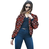 custom size african fashion womens bomber jackets nigeria style colorful print female short coat