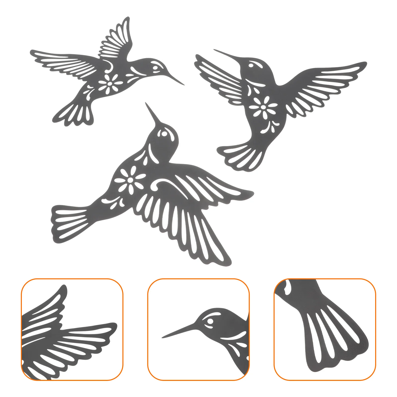 

Настенная металлическая декоративная птица, скульптура Колибри, украшение, силуэт, железные птицы, Черная внутренняя 3D скульптура, soutdoor