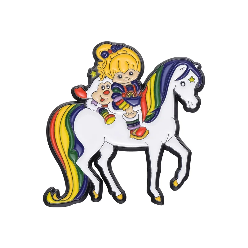 

Cartoon Cute Rainbow Fairy Enamel Pin Badge Brooch Lapel Backpack Hat Shirt Accessories Custom Decoration Gift Friends