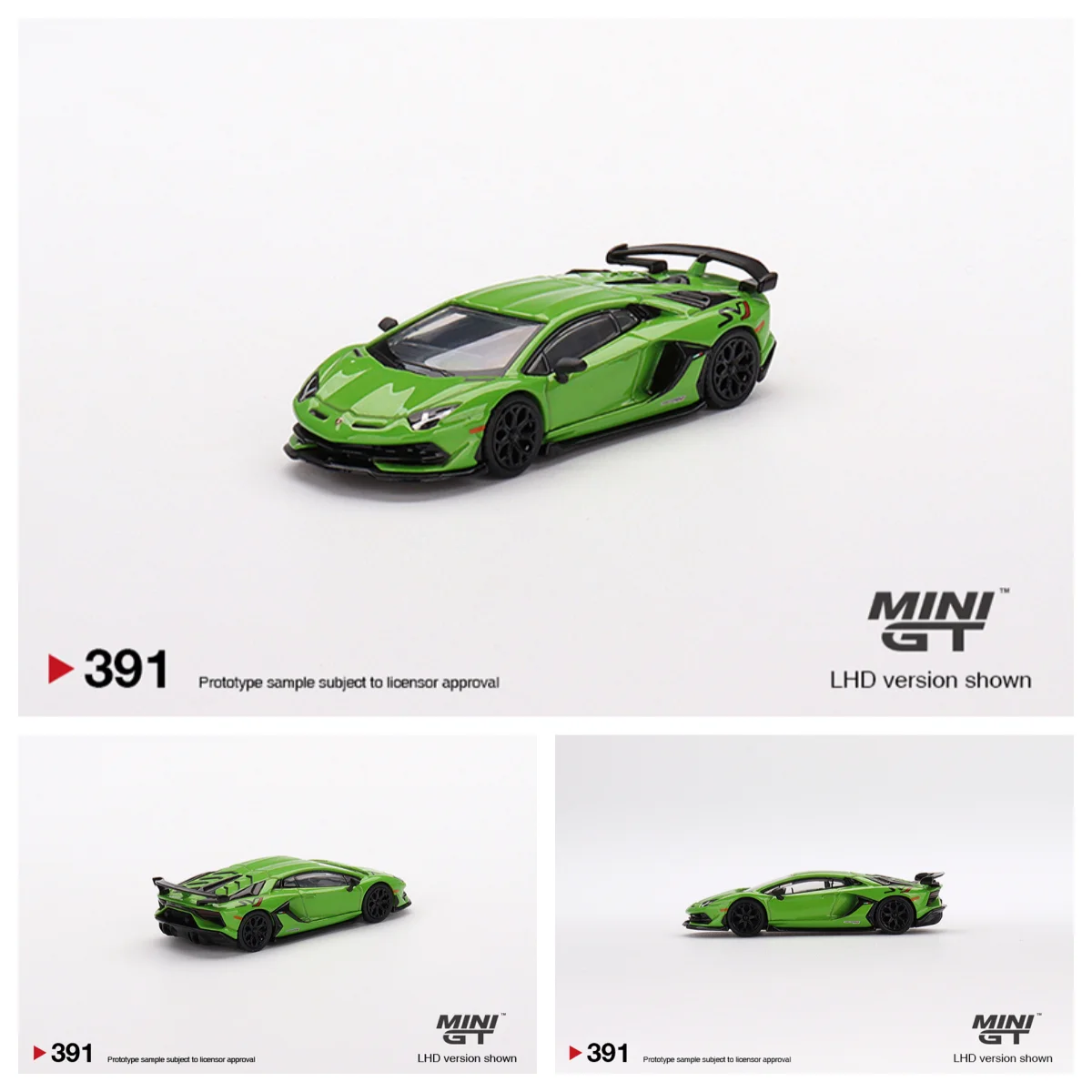 

MINI GT 1:64 lambor Aventador SVJ Verde Mantis Alloy Diecast Car Model