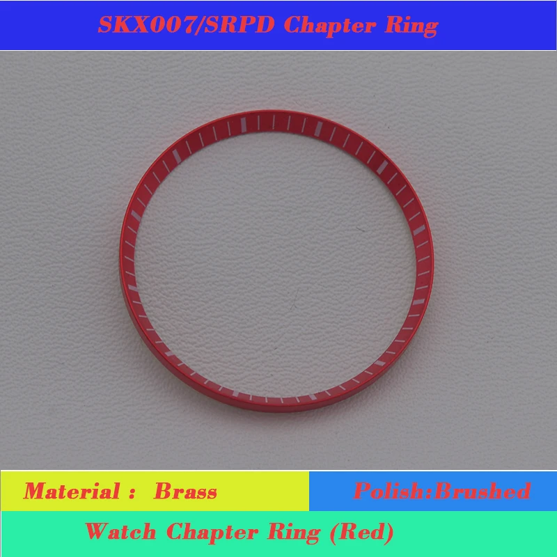 Watch Chapter Ring Brass For  NH35 NH36 Movement Watch Case Fit SKX007 SKX009 SRPD53 Watch Accessories Repair Tool Parts