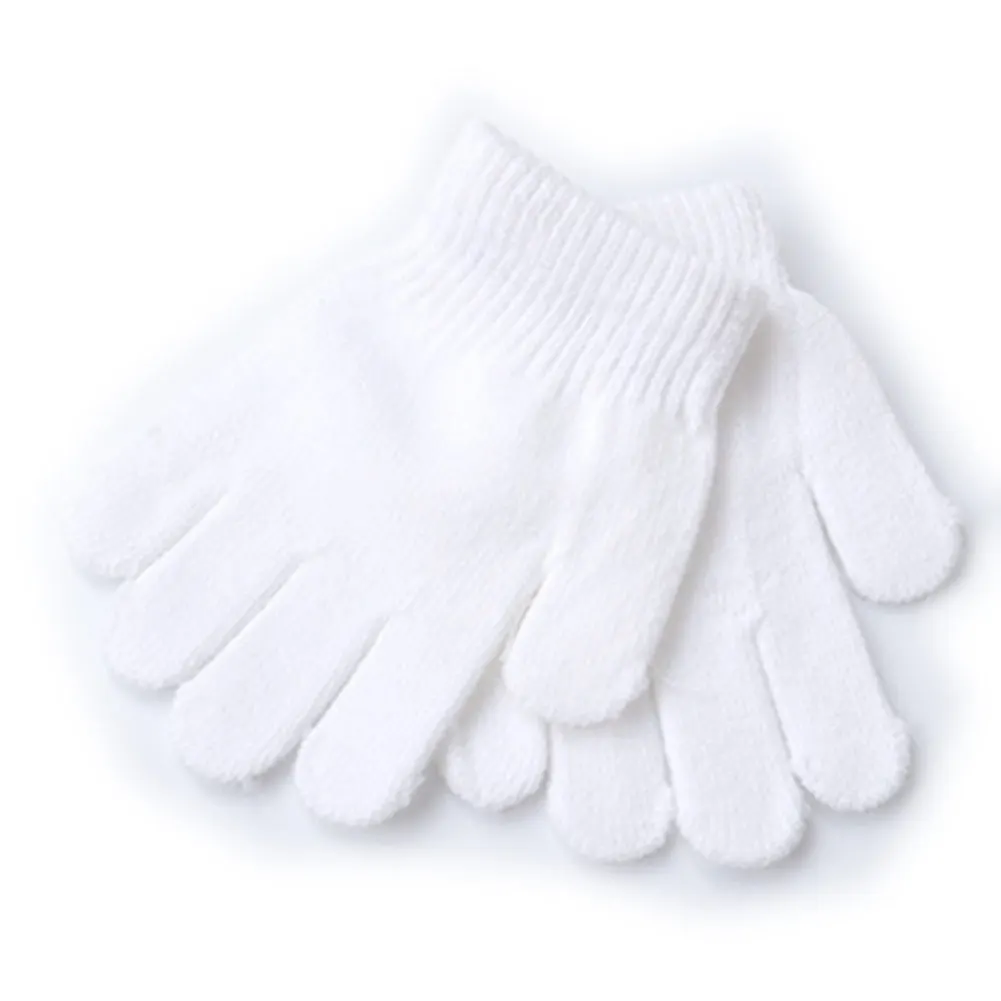 

12 Pairs Kids Warm Solid Color Gloves Teenager Winter Stretchy Knitting Glove for Boys Girls Performance Gloves 12 Pairs