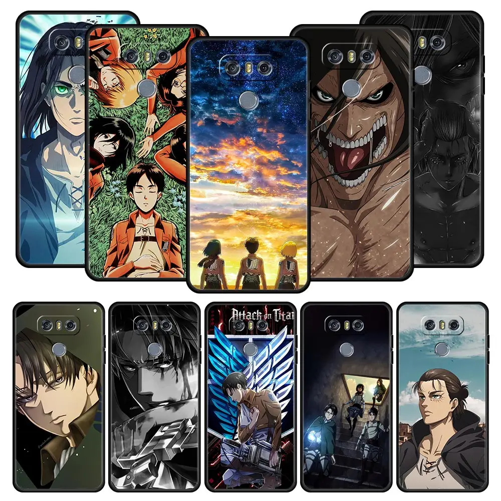 

Phone Case For LG K50s K41s K42 K40 K61 K50s K50 K22 G7 G8 G9 Q60 Q6 Q7+ Silicone Back Cover Attack On Titan Anime Shell Caso