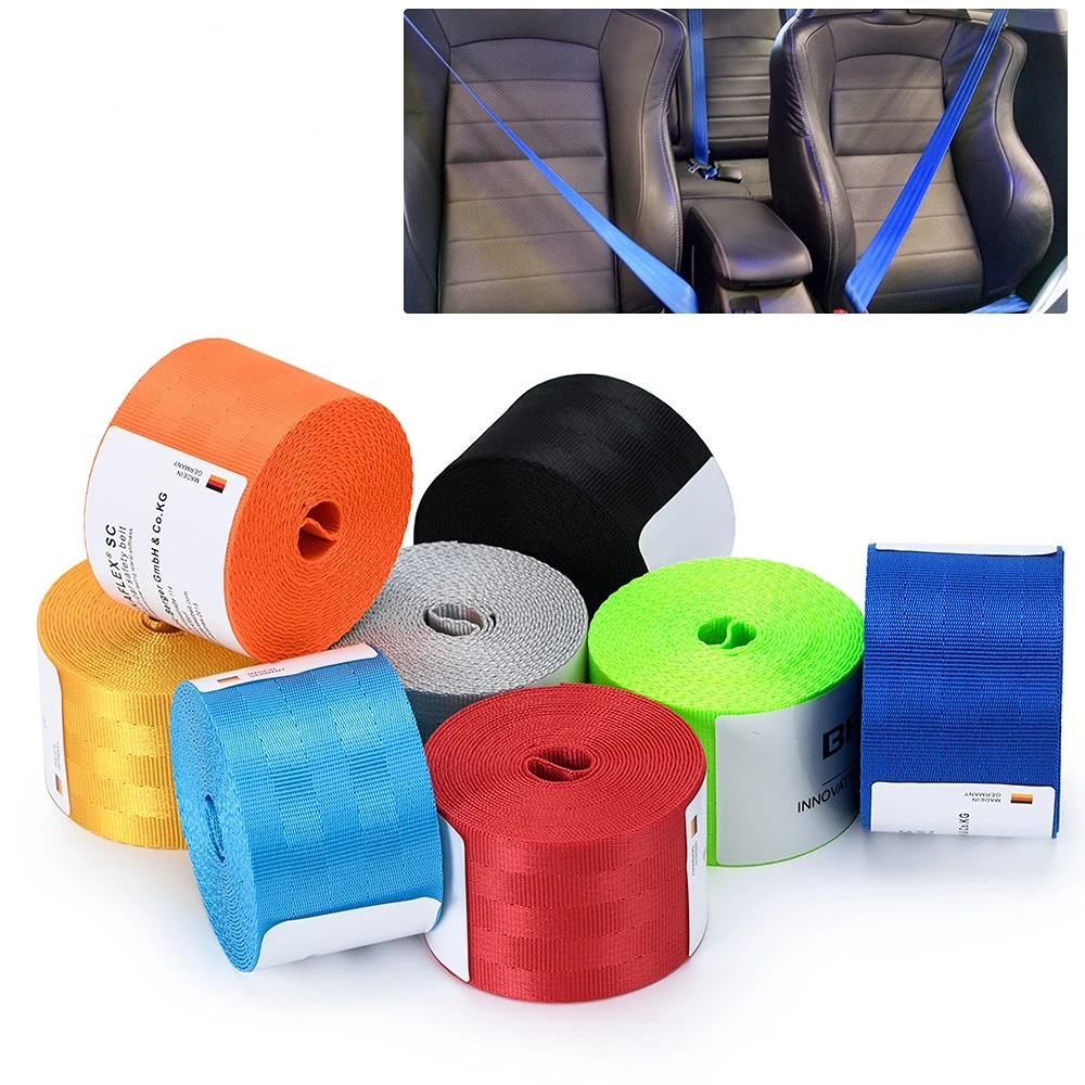 

Auto 3.6 Meters Universal Strengthen Seat Belt Webbing Fabric Racing Car Modified Seat Safety Belts Harness Straps Standard A++
