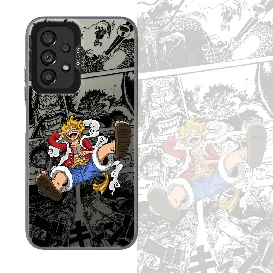 Чехол для телефона L-Luffys Gear 5 японское аниме Samsung Galaxy A15 A25 A51 A52 A53 A52s A54 A55 A71 A72 A73 4G 5G