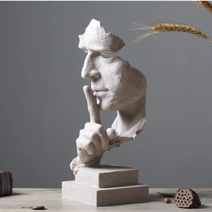 

1 шт., декоративная абстрактная скульптура тишины 35 см