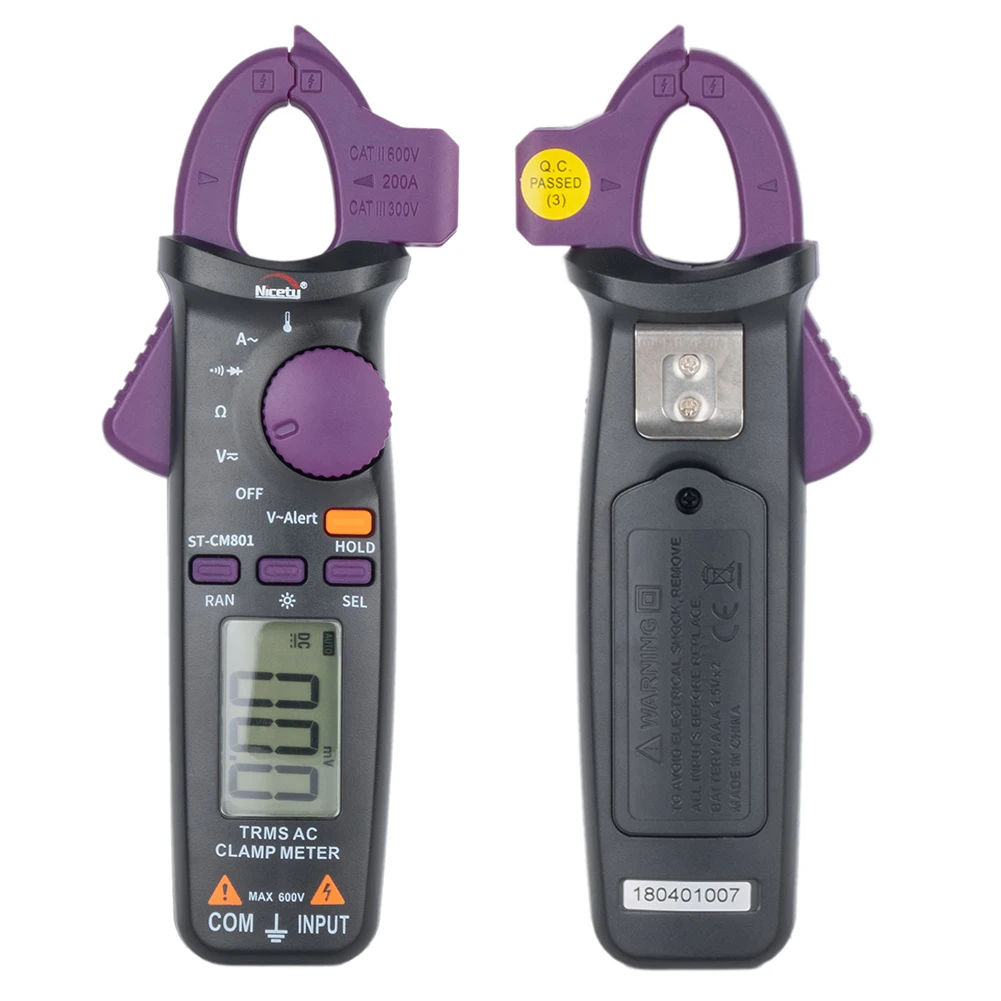 Nicetymeter CM801 True RMS отсчетов цифровой зажим мультиметров сопротивление температуры