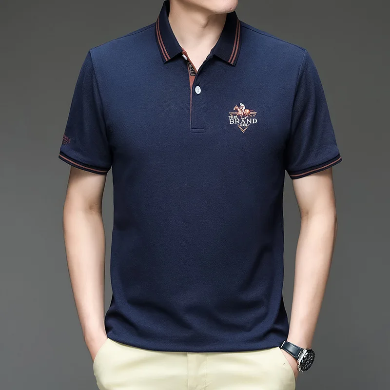 Лучшие дизайнерские брендовые рубашки поло с вышивкой деловые топы короткими