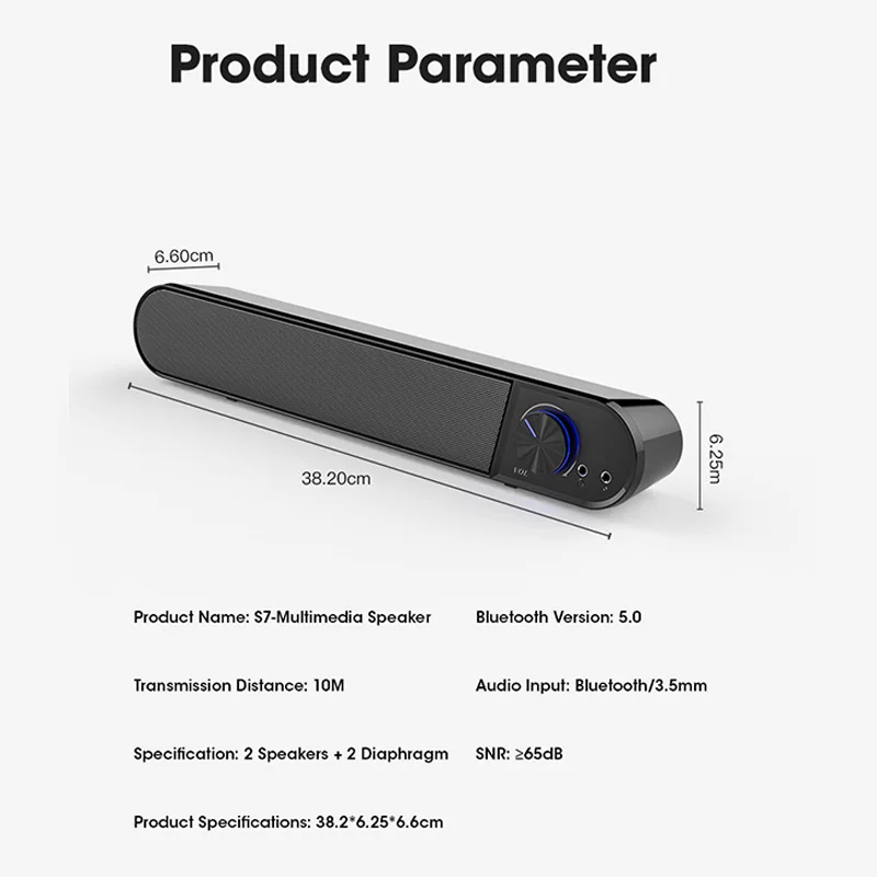 USB Soundbar Portable Computer Speaker Wireless Surround Bar Bluetooth 5.0 Home Wired Stereo Subwoofer Sound |