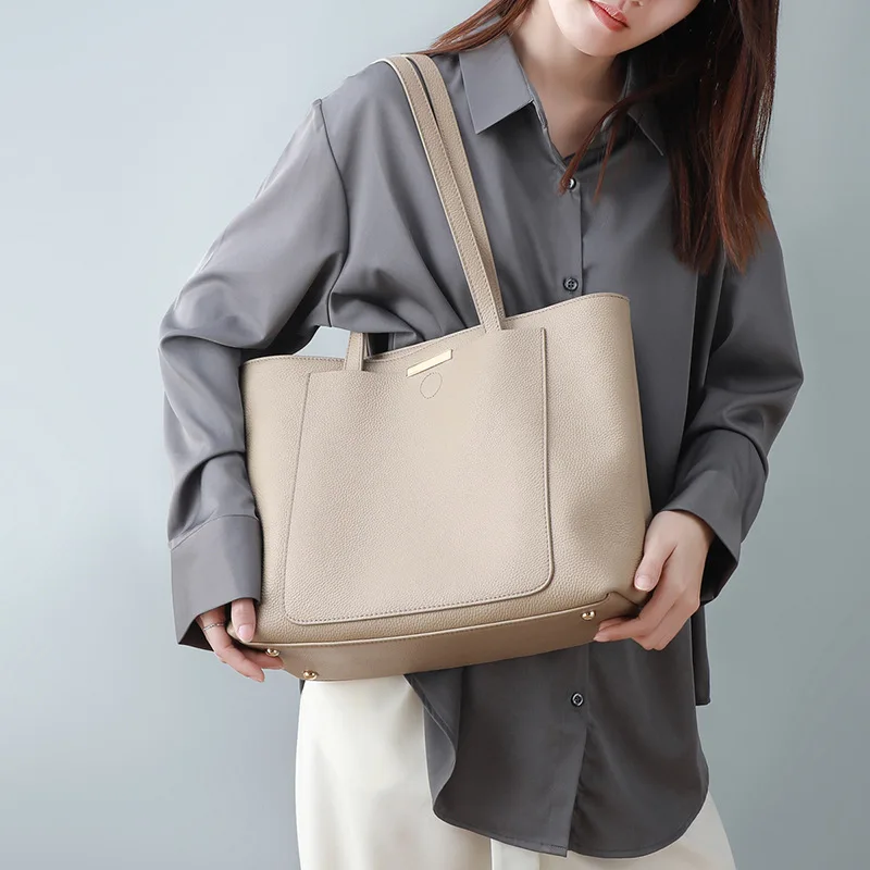 Large bag 2023 new fashion tide leather women's bag shoulder bag hundred and large capacity handbag tote bag