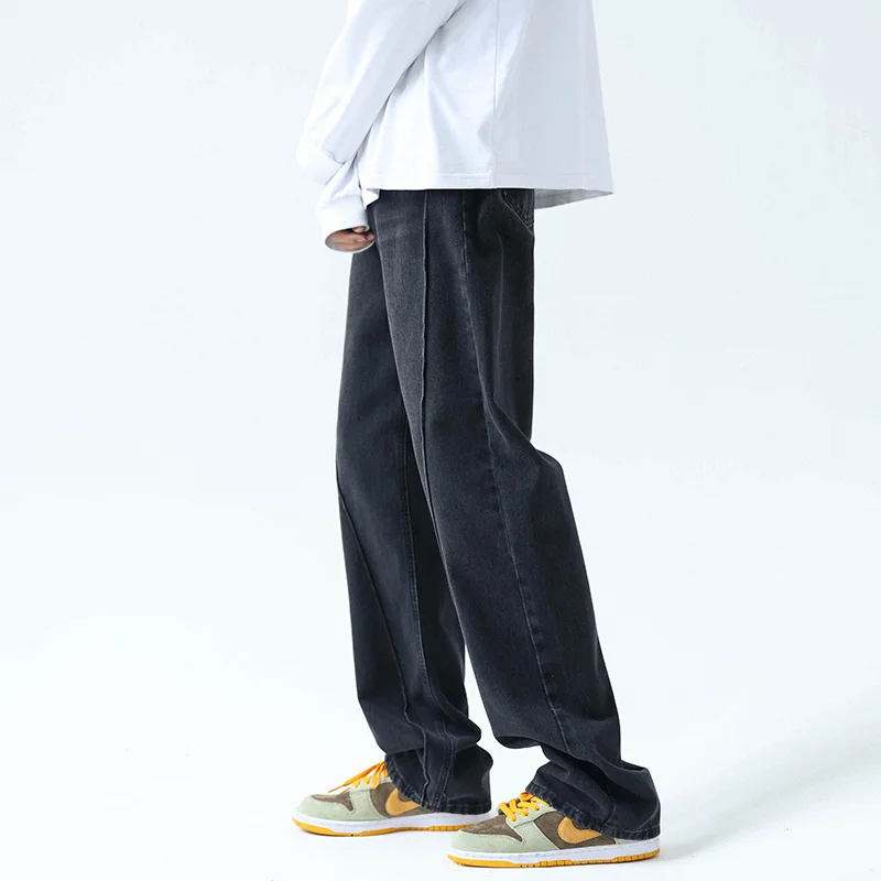 Blue Black Baggy Jeans Men Fashion Casual Wide Leg Jeans Men Streetwear Loose Hip Hop Straight Denim Pants Mens Trousers M-2XL