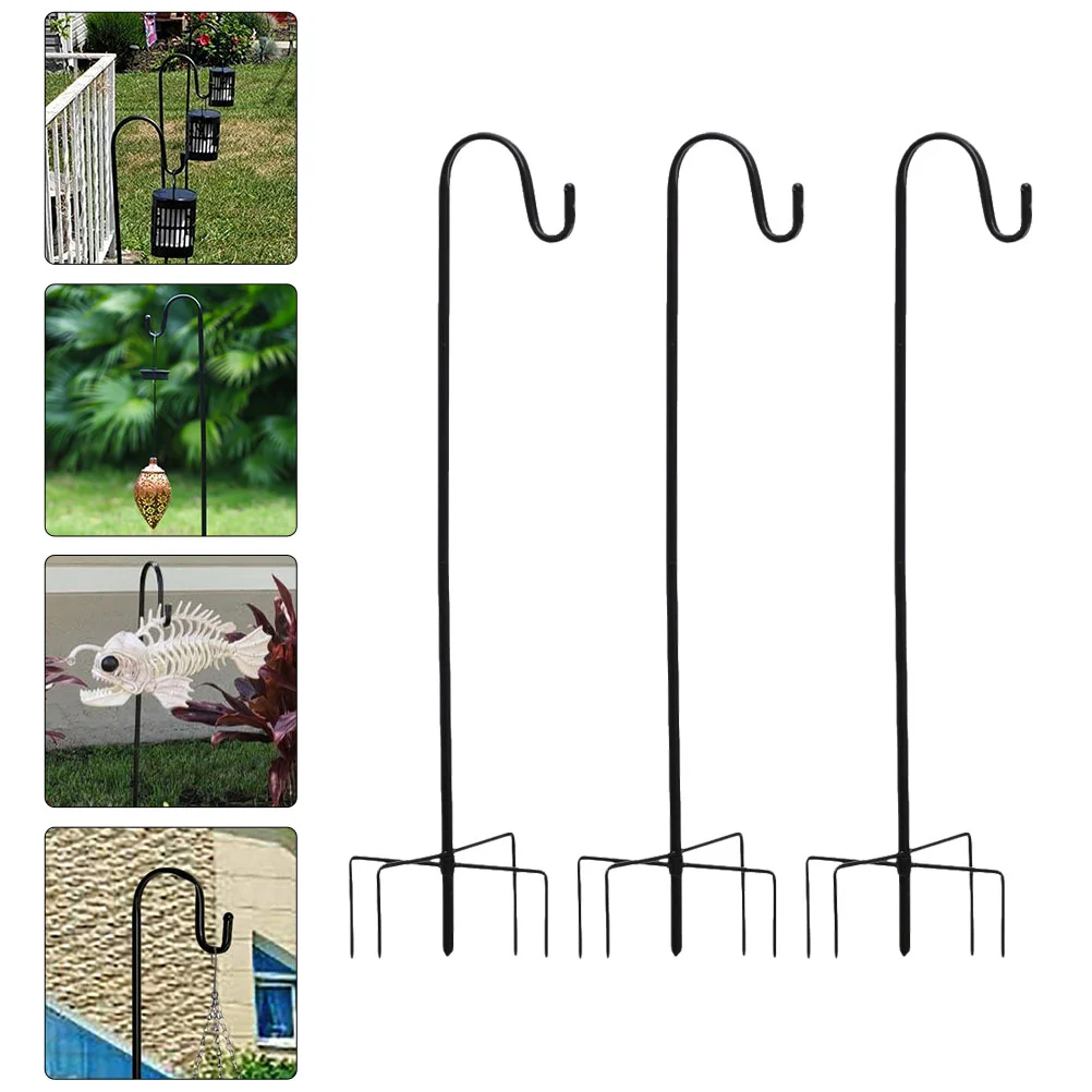 

3PCS Garden Stakes Hanger Stand Wind Chime Hanger Bird Feeder Pole Garden Pole Stand