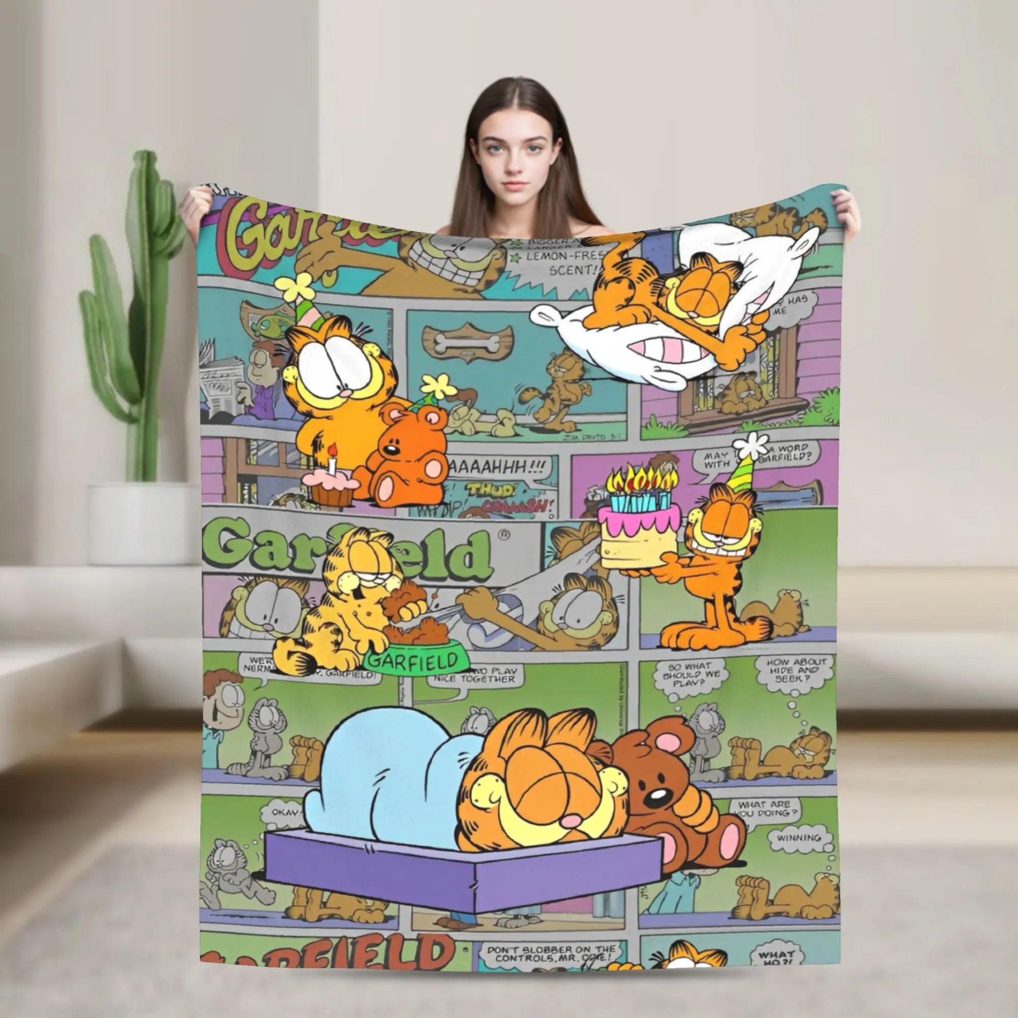 Фото Одеяло G-Garfields Aniem Kawaill Cats для дивана, нечеткие мягкое плюшевое одеяло 50x60 дюймов, покрывала разных размеров, всесезонные №1