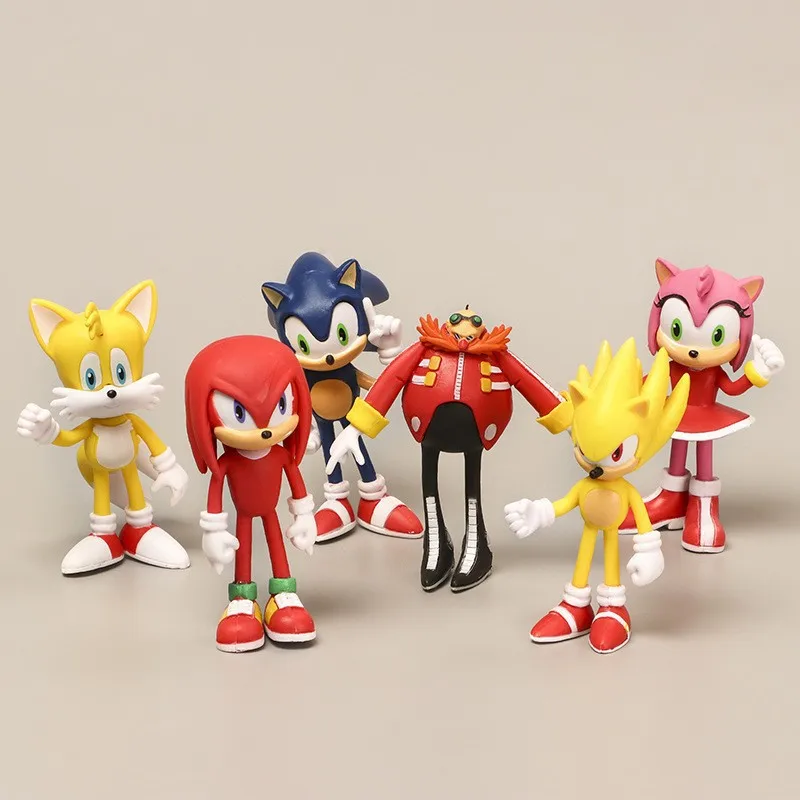 

6pcs Sonic Figure Sonic Boy 1 2 3 Generation Supersonic Mouse Game Doll Children's Birthday Gift Figure Decoration Model Doll