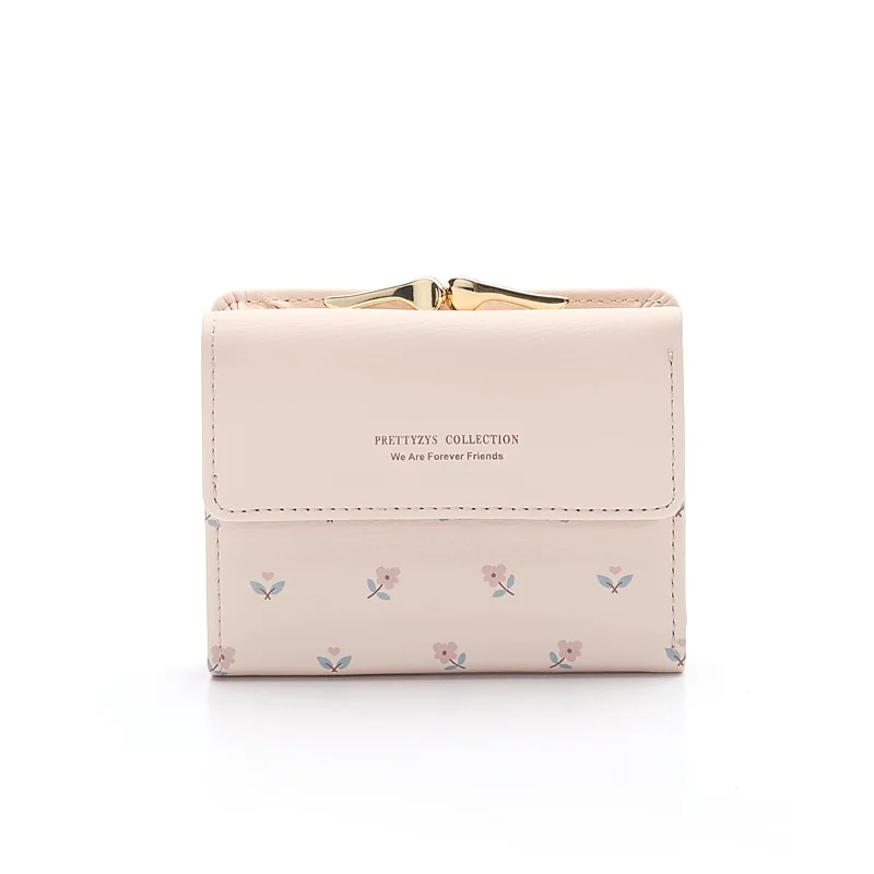 Flower Women Purse Leather Pocket Ladies Clutch Wallet Women Short Card Holder Cute Girls Wallet  Coin Bag