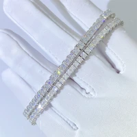 tennis chain prinecss cutting moissanite bracelet s925 sterling silver women fine hip hop jewelry drop shipping