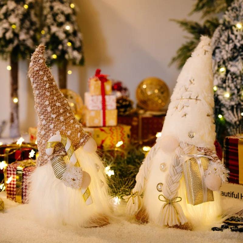 

Рождественское украшение, длинный Гном с подсветкой, кукла Рудольфа со светодиодный, светящийся Рождественский гном, шведская кукла Tomte Santa ...