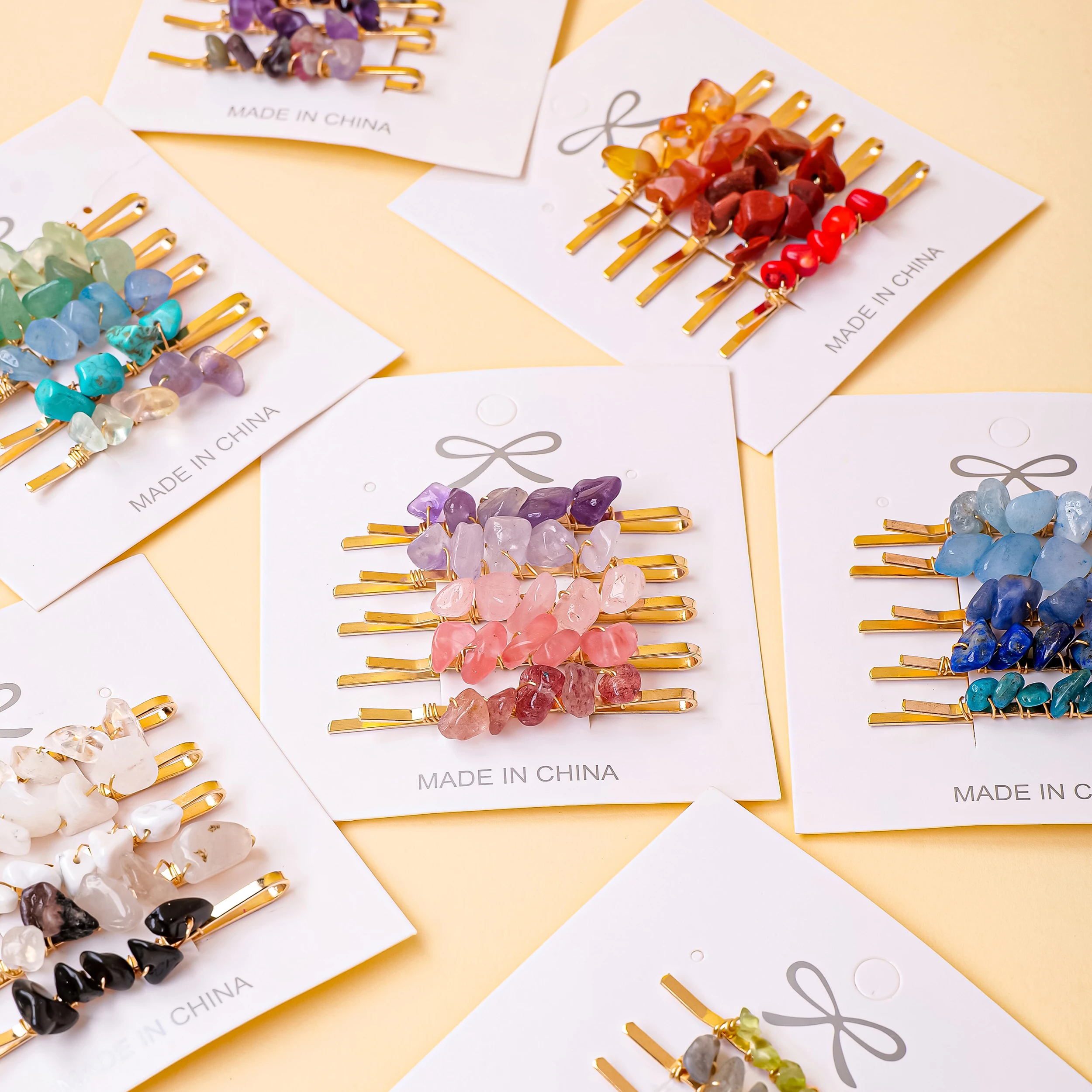 Заколка для волос с натуральным кристаллом Macadam 5 шт./комплект