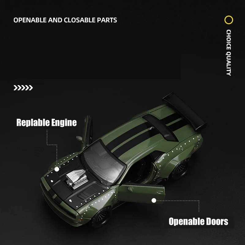 Модифицированная литая модель автомобиля Dodge Challenger SRT Hellcat в масштабе 1/36 для