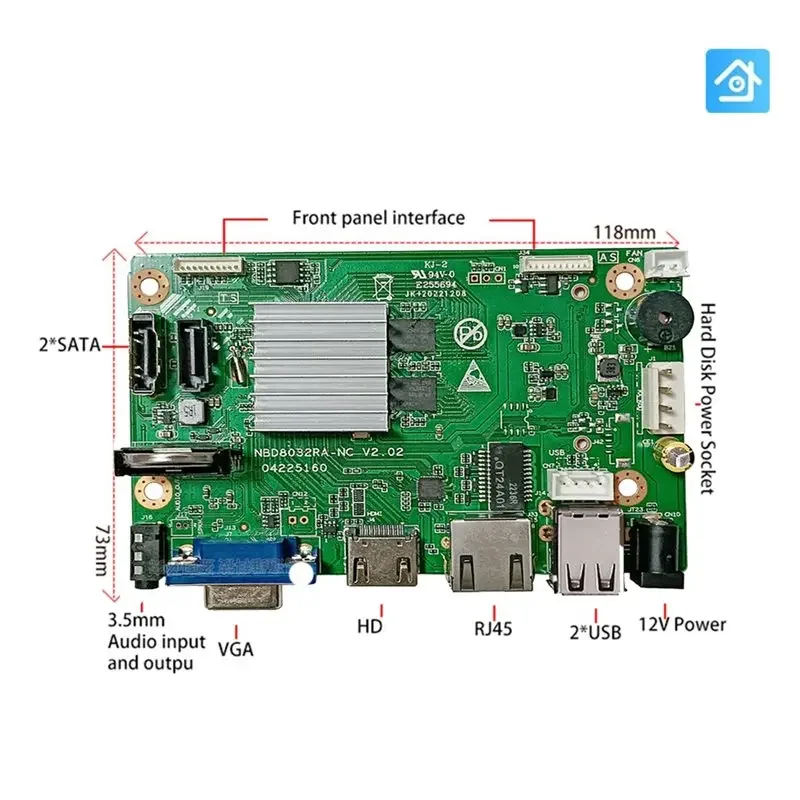 Фото Сетевая плата VivaNew Tech 4K 36 каналов 8 МП для интеллектуального анализа, NVR DVR IP-камера, XM CMS XMEYE CCTV №4