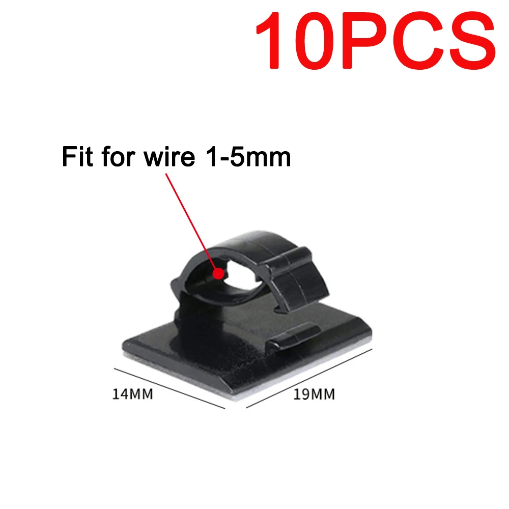 

10 шт. в комплекте самоклеящиеся автомобильные зажимы для проводов, прямоугольная стяжка, наклейка, держатель для кабеля, держатель для шнура, органайзер для управления, зажим