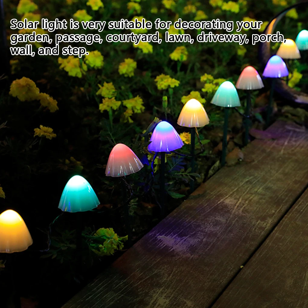 

Solar Light Waterproof Plastic Mushroom Garden Backyard Street Landscape Pathway Step Courtyard Lawn Night Lamp 3 8m