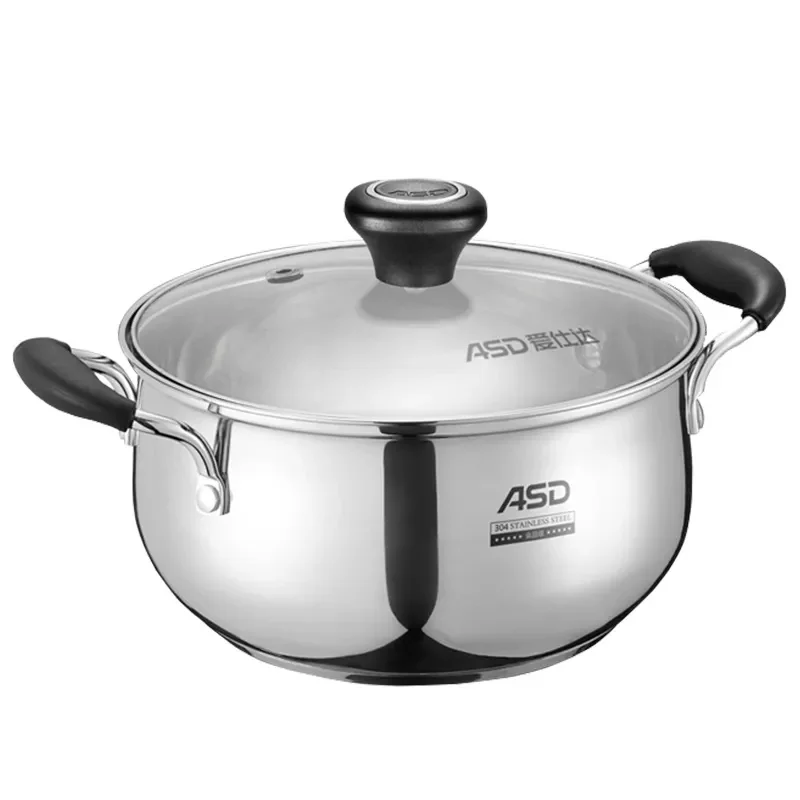 

Soup Pot Thickened Stainless Steel Pot 304 Induction Cooker Special Stew Pot with Steamer for Household Gas Gas