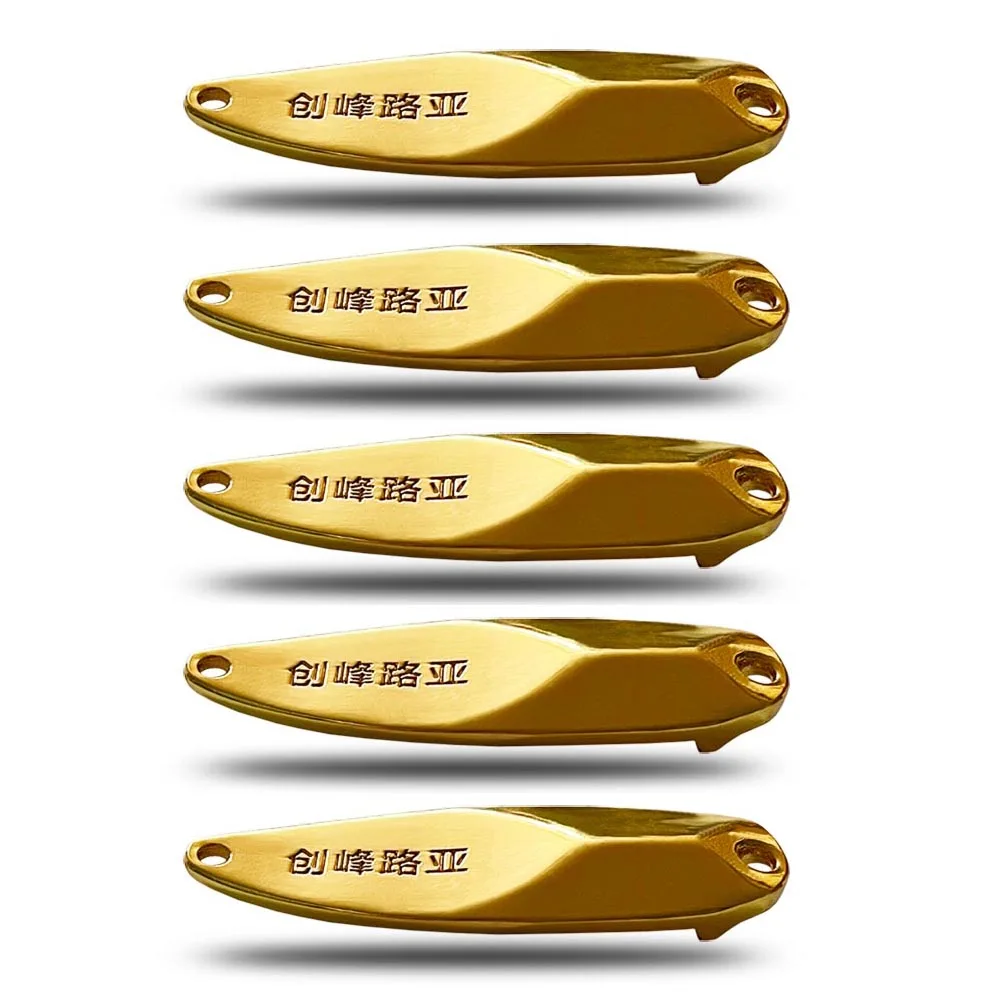 

CF Lure Spoon Lure Metal Bait 60mm 16g 5pcs Imitation Gold Freshwater Fishing Tackle