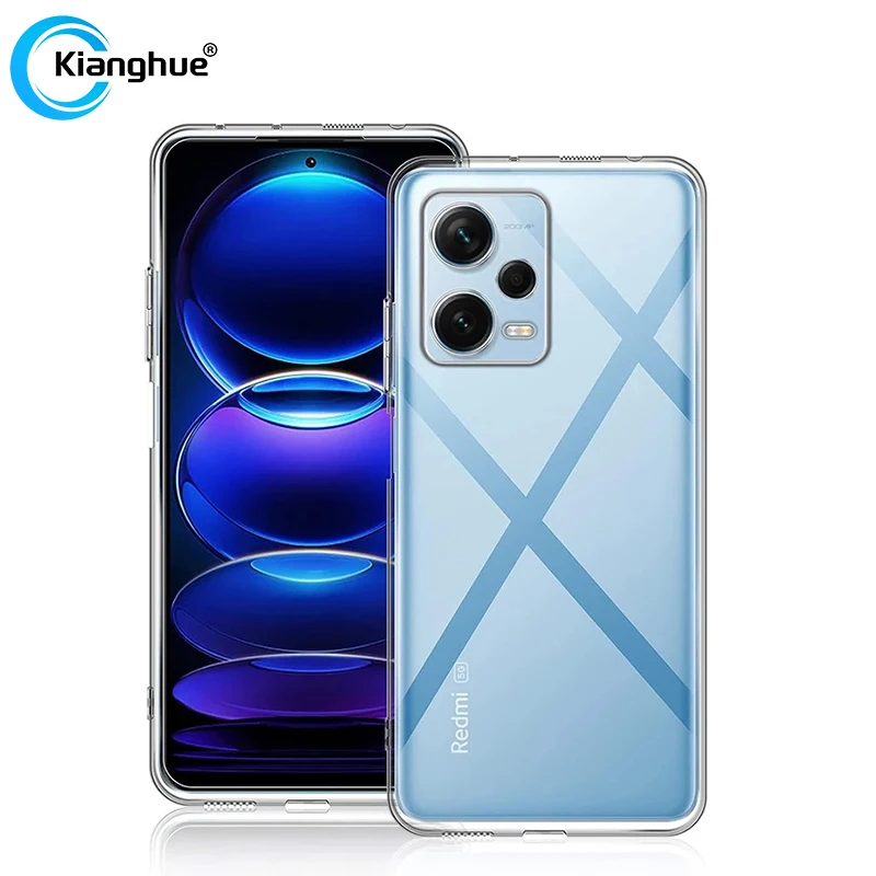 Ультратонкий прозрачный силиконовый мягкий чехол из ТПУ для Xiaomi Redmi 13C 12C Note 12 Pro Plus