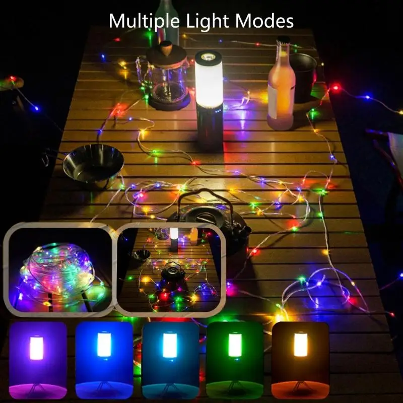 

448C Portable Camping Lanterns Flashlight Camp String Light IPX4 Waterproof LED Tent Lights for Home Power Outage Emergency