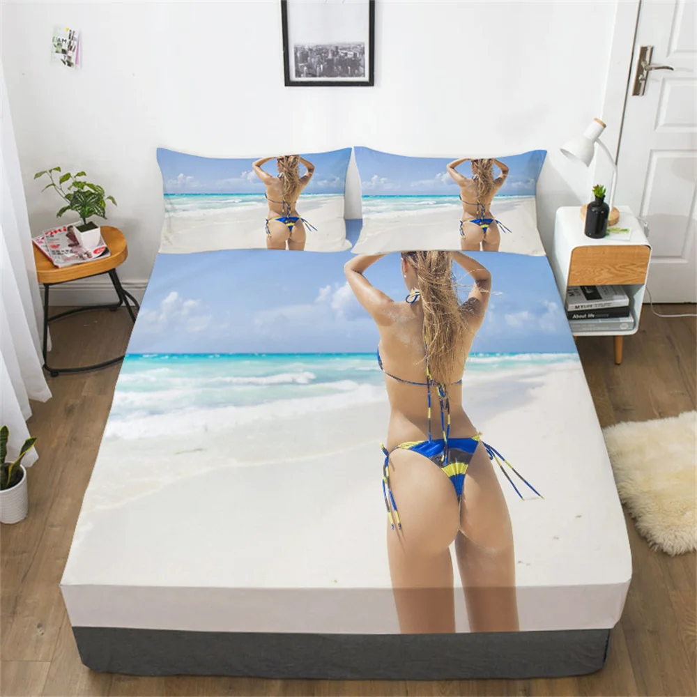 

3D Comforter Set Bed Sheet King Size Sexy Girl Bedspreads Home Bedclothes High End Cotton Quilt Cover Bedding Suit Queen Sheets