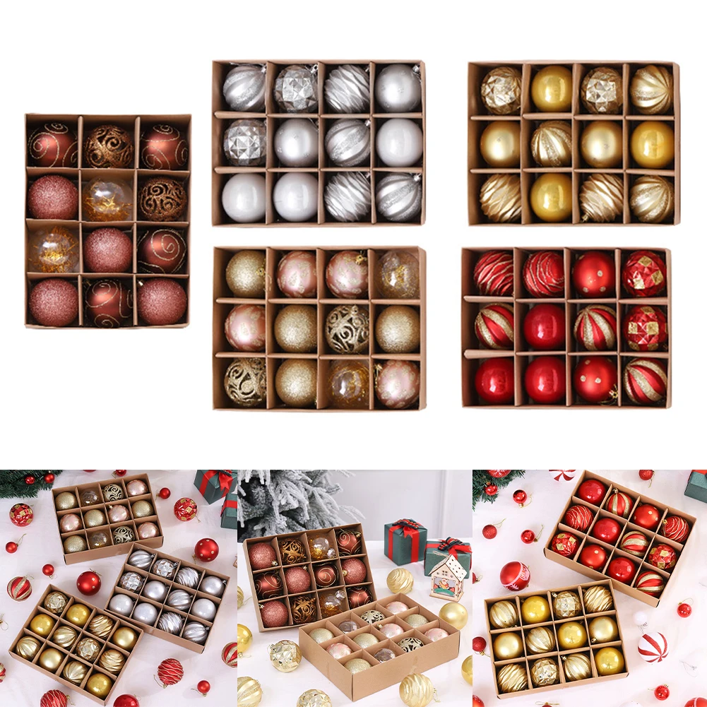 

12PCS Christmas Tree Balls Decoration Baubles Xmas Tree Pendants Hanging Ornament Christmas Home Party Decor
