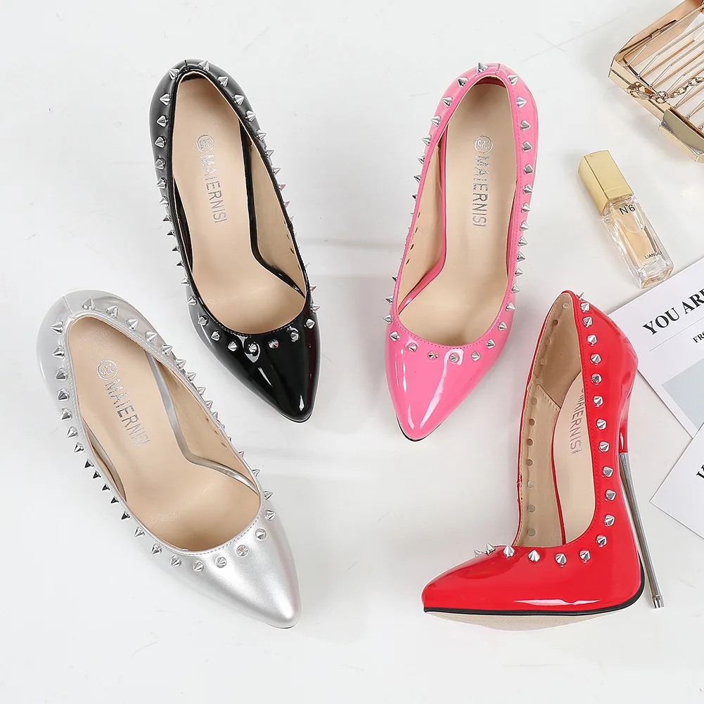 

2021 европейские и американские металлические туфли на шпильках женские туфли на высоком каблуке в европейском и американском стиле для ночн...