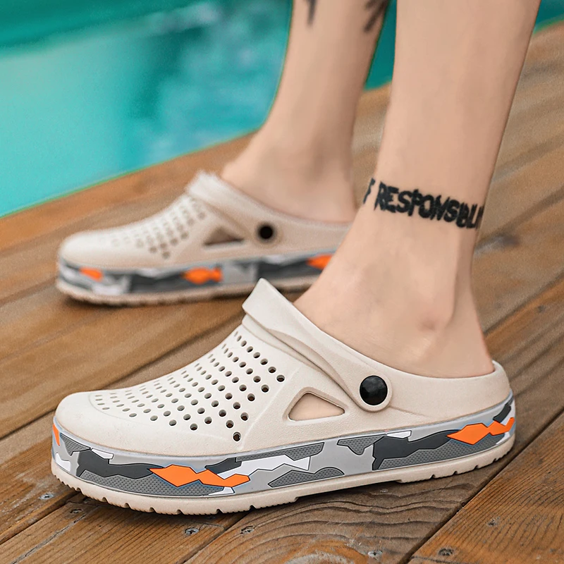 2023 New Men's Sandals Men's Clogs Camo Summer Beach Slippers Men's Outdoor Casual Men's Sandals Water Shoes Men's Large Size