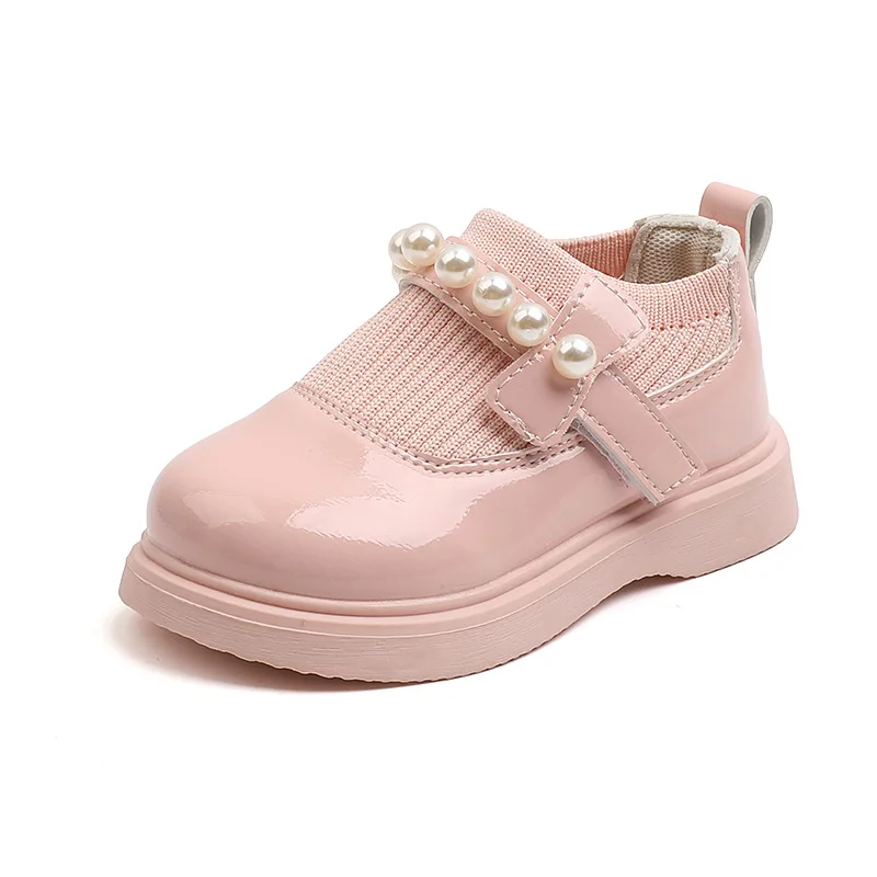 

Japanese Girls Toddler Baby Princess Small Leather Shoes Children's Pearl Dance Dance Flying Mary Jane Sock Korean Shoes Kids