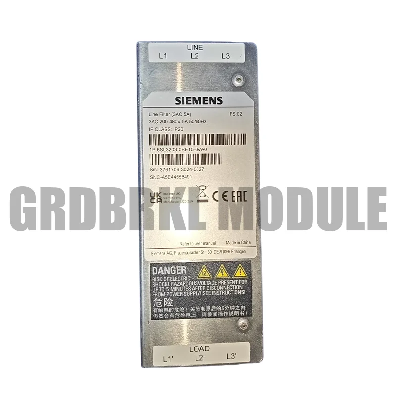 Фото Новый оригинальный фильтр электромагнитных помех SIEMENS 6SL3203-0BE15-0VA0 200-480В №2
