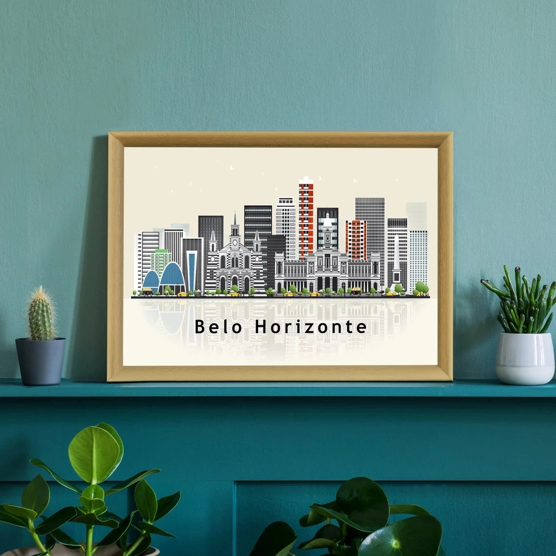 Современный абстрактный постер путешествия города городской пейзаж