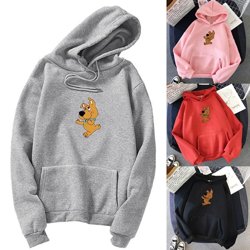 

Female Autumn And Winter Models Plus Velvet Thickening Students Korean Loose Round Neck Hooded Long Sleeves