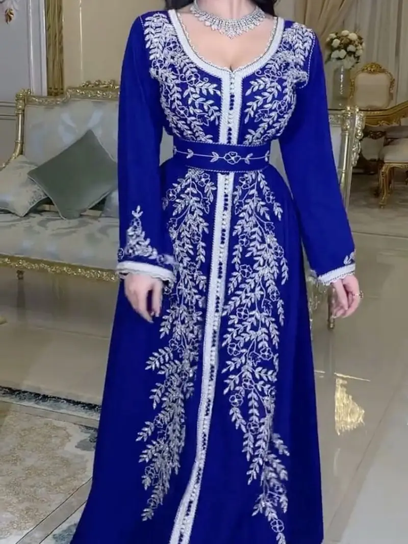 Rocwickline New Summer & Autumn Women's Niche Satin Dress Muslim woman long dress Banquet Bridesmaid Sexy Celebrities Even Dress