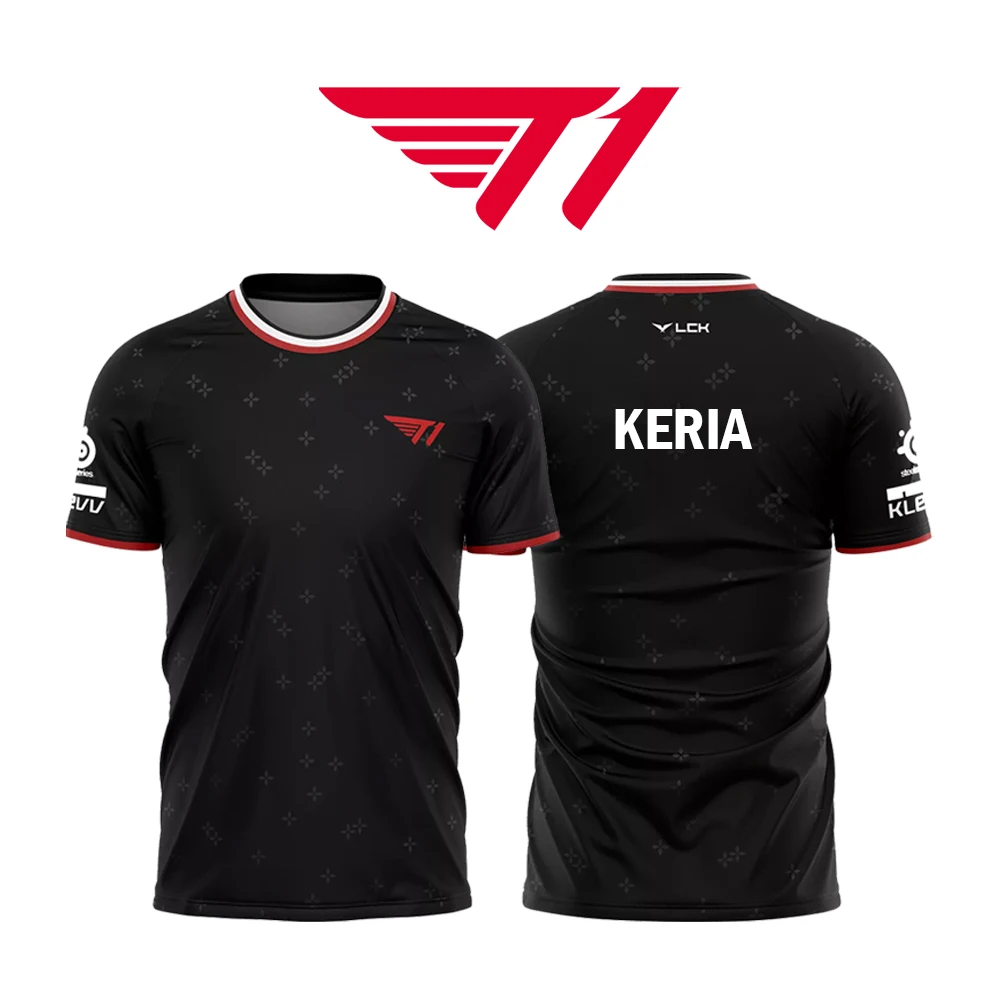 Фото T1 Esports Club 2025 Униформа League Of Legends Тренировочный трикотаж для игроков SKT T1 Faker Fans Спортивные футболки на заказ Подарки для мальчиков Топы №4