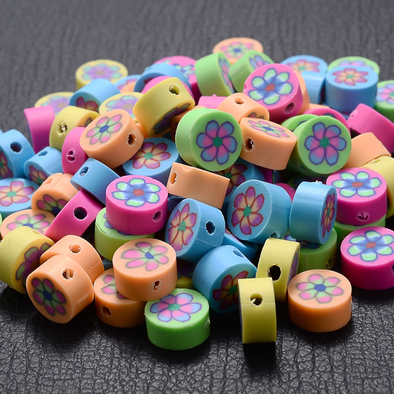 

Глиняные бусины в форме сердца, животного, плоские круглые полимерные бусины-разделители для изготовления ювелирных изделий, аксессуары дл...