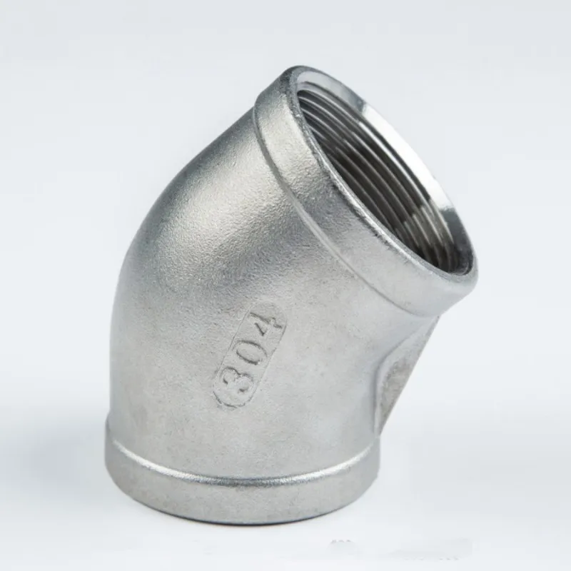

1/4" 3/8" 1/2" 3/4" 1" 1-1/4" BSP Female 304 Stainless Steel 45 Degree Elbow Threaded Pipe Fitting Connector For Water Oil Ai