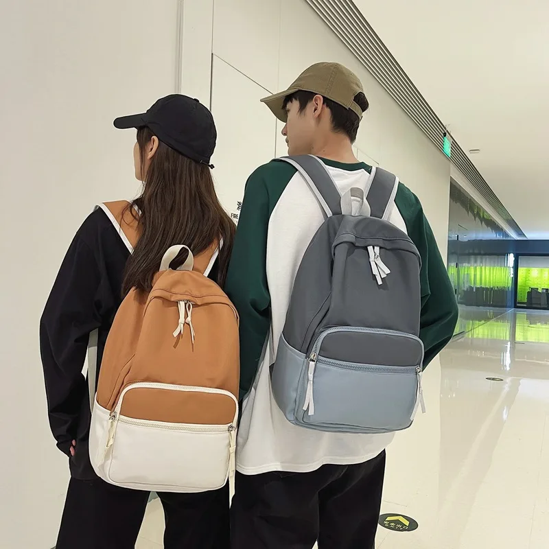 2022 New Patchwork Students School backpack Large school bags for girls Nylon Backpacks for teenagers Travel Big backpack men