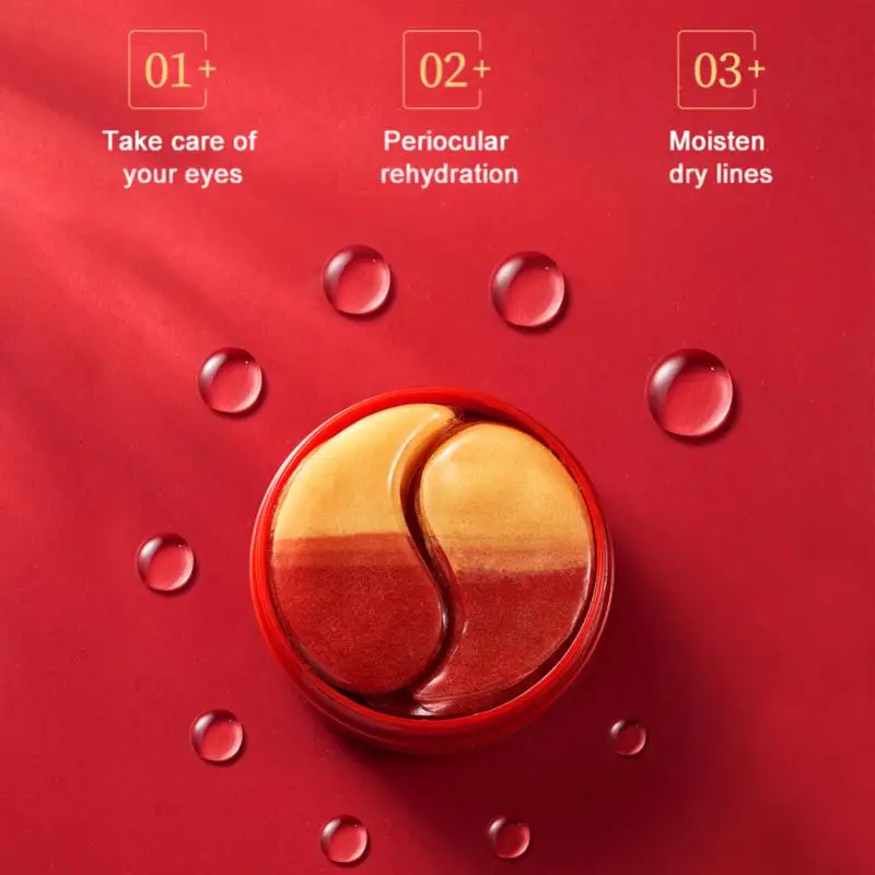 

Golden Pomegranate Eye Mask Moisturizing Hydrating Lighten Dark Circles Under The Eyes Smoothes Fine Lines Two-tone Patch